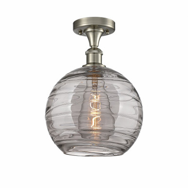 Athens Deco Swirl 1 10 Inch Wide Steel Semi Flush Mount by Innovations - 516-1C-SN-G1213-10SM