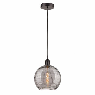 Athens Deco Swirl 1 Light Cord Down Mini Pendant 11.63 X 10 by Innovations - 616-1P-OB-G1213-10SM
