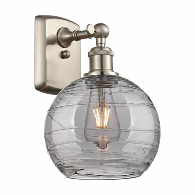 Athens Deco Swirl 1 Light Wall Sconce 13 Inch Tall by Innovations - 516-1W-SN-G1213-8SM