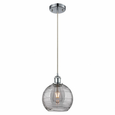 Athens Deco Swirl 1 Light Cord Hung Mini Pendant 9.88 X 8 by Innovations - 516-1P-PC-G1213-8SM