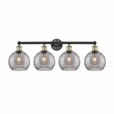 Athens Deco Swirl 4 Light Bath Vanity 12.13 X 35 Inch Wide by Innovations - 616-4W-BAB-G1213-8SM