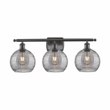 Athens Deco Swirl 3 Light Bath Vanity 10.88 X 28 Inch Wide by Innovations - 516-3W-OB-G1213-8SM