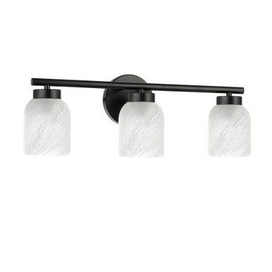 Vonda 3 Light Bath Vanity 7.25 Inch Tall and 21 Inch Wide by Dainolite - VND-213W-MB-ALB