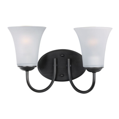 Logan 2 Light Bath Vanity 8.5 Inch Tall and 14 Inch Wide by Maxim - 10052FTBK