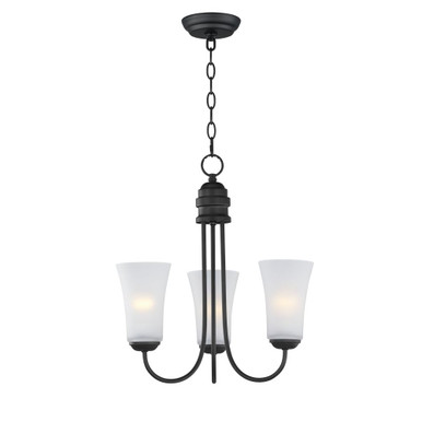 Logan 3 Light Chandelier 19 Inch Tall and 17 Inch Wide by Maxim - 10043FTBK