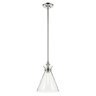 Laria 1 Light Medium Pendant 14.5 Inch Tall and 10.5 Inch Wide by Kichler - 52774PNCLR