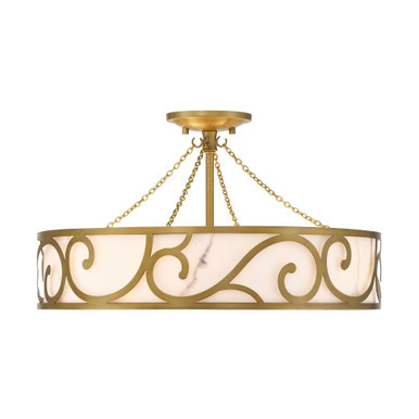 Halstead 6 Light Semi Flush Mount 11.5 and 20.25 Inch Wide by Savoy House - 6-1268-6-339