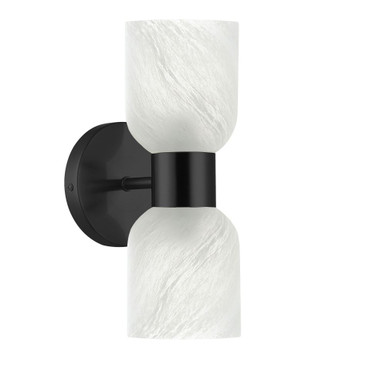 Vonda 2 Light Wall Sconce 11.5 Inch Tall and 4.75 Inch Wide by Dainolite - VND-102W-MB-ALB