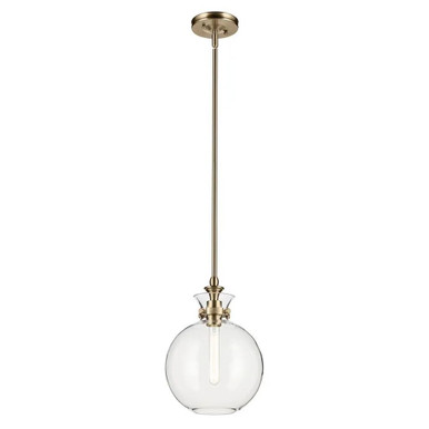 Laria 1 Light Medium Pendant 14.5 Inch Tall and 10.25 Inch Wide by Kichler - 52778CPZCLR