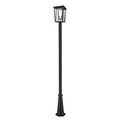 Seoul 2 Light Outdoor Post Mount Lantern 14.25 x 101.5 In by Z-Lite - 571PHBR-519P-BK