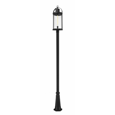 Roundhouse 1 Light Outdoor Post Mount Lantern 12 x 125.25 Inches by Z-Lite - 569PHXL-519P-BK
