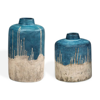 Coastal Cascade Vase (Set of 2) 13.5 Inch and 8.25 Inch Wide by Uttermost - 17151