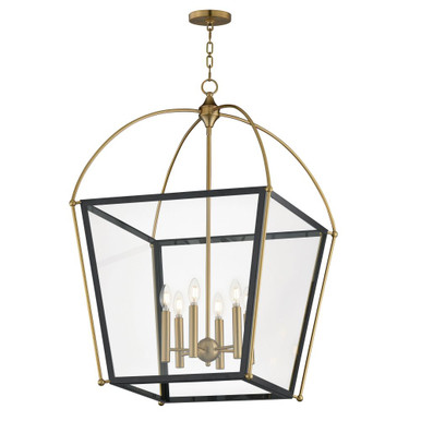 McCadden 6 Light Foyer Pendant 24 Inch Tall and 36.25 Inch Wide by Maxim - 22526BKNAB