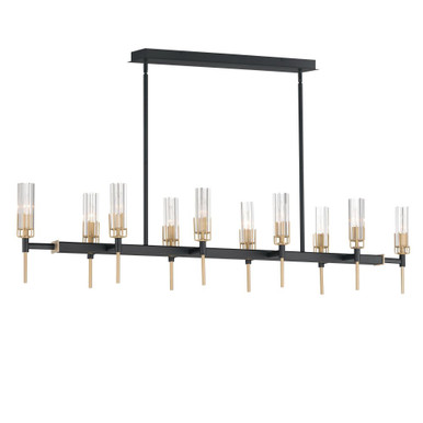 Flambeau 10 Light Linear Pendant 12.75 Inch Tall X 12.75 Inch Wide by Maxim - 16119CLBKAB