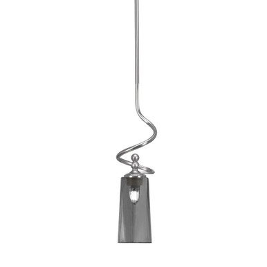 Capri 1 Light Stem Hung Mini Pendant 20 Inch Tall and 5 Inch Wide by Toltec - 901-20-5