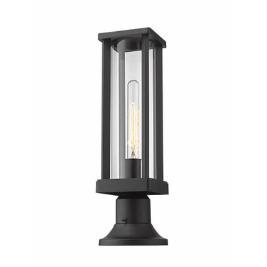 Glenwood 1 Light Outdoor Pier Mount 16 x 7.5 Inches by Z-Lite - 586PHMR-553PM-BK