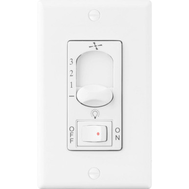 Universal 3 Speed On/Off Light 3 Wire Wall Control by Visual Comfort Fan - ESSWC-5-WH