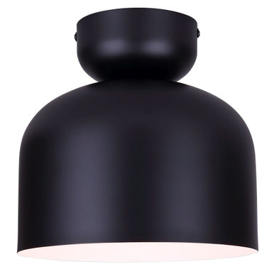 Caleb 1 Light Flush Mount 8.5 Inch Tall and 9 Inch Wide by Canarm Inc - IFM1152A09BK