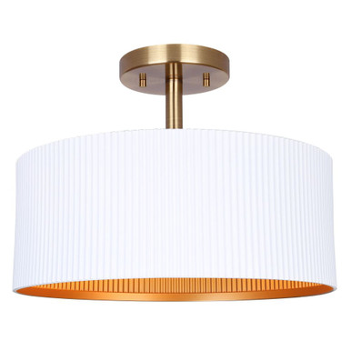 Rexton 2 Light Semi Flush Mount 9.88 Inch Tall X 13 Inch Wide by Canarm Inc - ISF1119A02WHG
