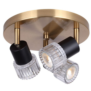 Elsee 3 Light Track Light 6.5 Inch Tall and 6.25 Inch Wide by Canarm Inc - ICW1161A03BKG10