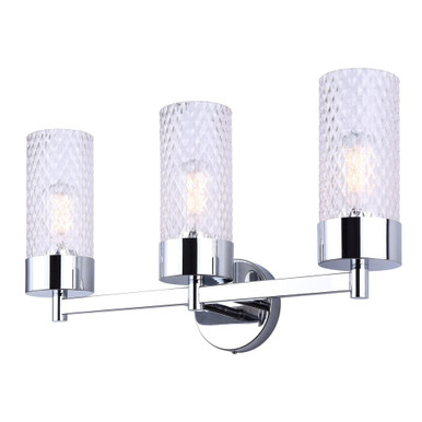 Eden 3 Light Bath Vanity 10.88 Inch Tall and 6.25 Inch Wide by Canarm Inc - IVL1168A03CH