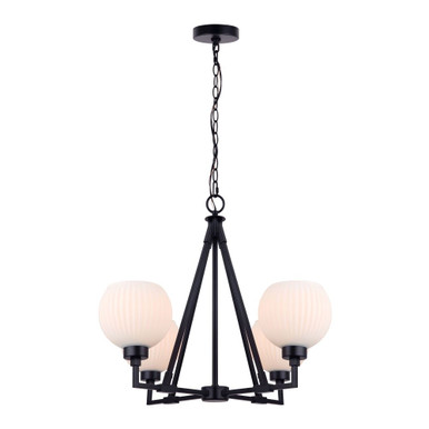 Nella 4 Light Chandelier 19.5 Inch Tall and 24.5 Inch Wide by Canarm Inc - ICH2257B04BK