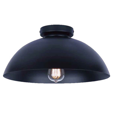 Eddie 1 Light Semi Flush Mount 7.5 Inch Tall X 15.5 Inch Wide by Canarm Inc - ISF2192B01BK