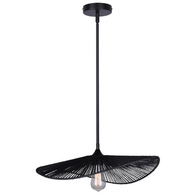 Georgia 1 Light Pendant 9.38 Inch Tall and 20 Inch Wide by Canarm Inc - IPL2208B01BK