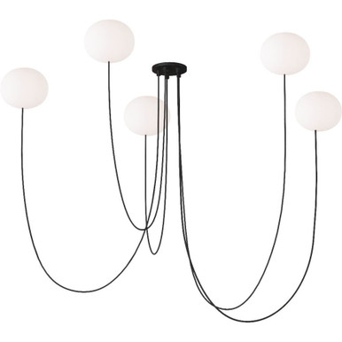Helium 50W 5 LED Chandelier 5.7 and 25.1 Inch Wide by Visual Comfort Modern - PBCH36027OPB