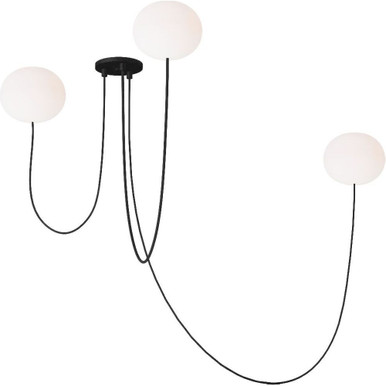 Helium 30W 3 LED Chandelier 5.7 and 25.1 Inch Wide by Visual Comfort Modern - PBCH35927OPB