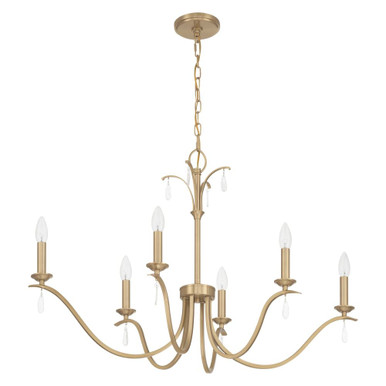Lisbon 6 Light Chandelier 23 Inch Tall and 18 Inch Wide by Thesis - 207822A