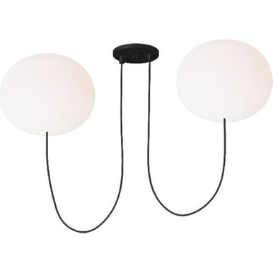 Helium 20W 2 LED Chandelier 8.7 and 32.1 Inch Wide by Visual Comfort Modern - PBCH36627OPB
