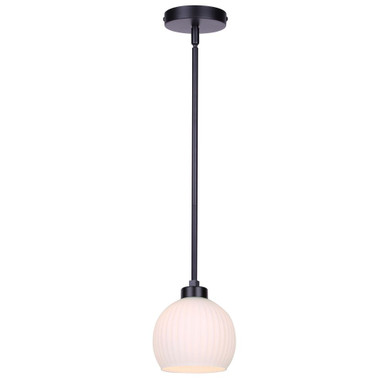 Nella 1 Light Pendant 15 Inch Tall and 6 Inch Wide by Canarm Inc - IPL2257B01BK