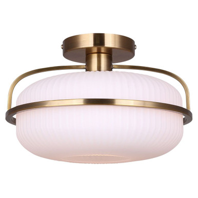 Eve 1 Light Semi Flush Mount 8.25 Inch Tall and 12 Inch Wide by Canarm Inc - ISF2190B01GD