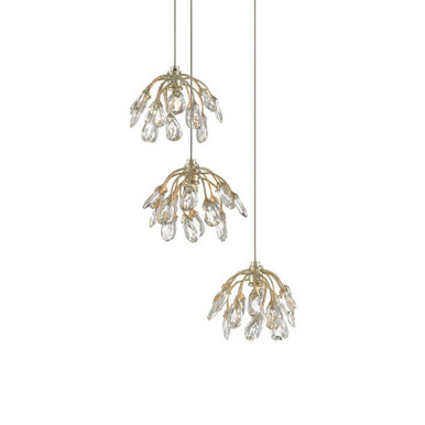 Crystal Bud 3 Light Medium Pendant by Currey Company - 9000-0668