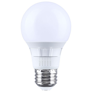 6W A19 LED 5CCT 80CRI MediumBase Replacement Bulb 4.17 Inch Length by Satco - S15188