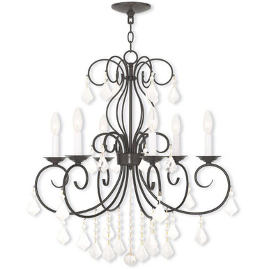 Donatella 6 Light Chandelier 25.25 Inch wide by 28.5 Inch high by Livex  - 50766-91