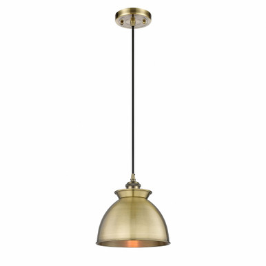 Adirondack 1 Light Farmhouse Cord Hung Small Pendant by Innovations - 516-1P-AB-M14-AB