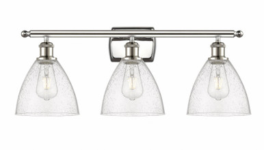 Bristol Glass 3 Light Industrial Vanity Light by Innovations - 516-3W-PN-GBD-754