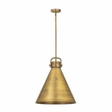 Newton Cone 1 Light Metal Large Stem Pendant 18 Inch Wide by Innovations - 410-1SL-BB-M411-18BB