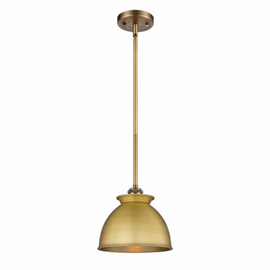 Adirondack 1 Light Art Deco Stem Hung Small Pendant by Innovations - 516-1S-BB-M14-BB