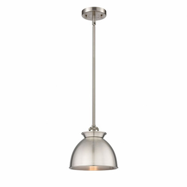 Adirondack 1 Light Art Deco Stem Hung Small Pendant by Innovations - 516-1S-SN-M14-SN