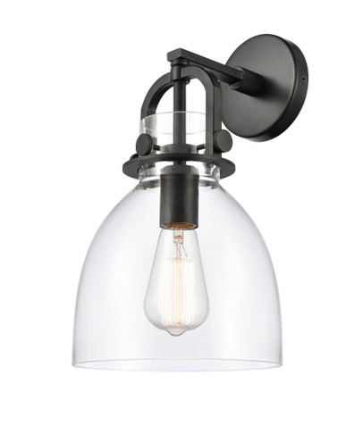 Newton Bell 1 Light Dome Glass Wall Sconce by Innovations - 410-1W-BK-G412-8CL