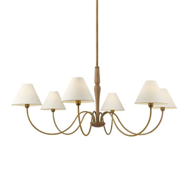 Bennie 6 Light Chandelier 20 Inch Tall and 48 Inch Wide by Mitzi - H1163806-PBR