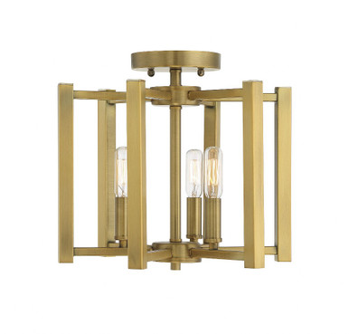Benson 3 Light 13 Inch Wide Semi Flush Mount by Savoy House - 6-7702-3