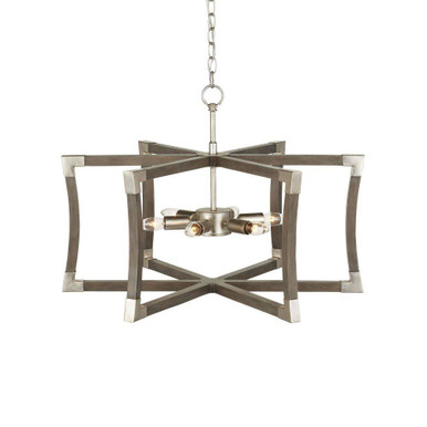 Bastian 6 Light 27 Inch Wide Semi Flush Mount by Currey Company 9000-0968