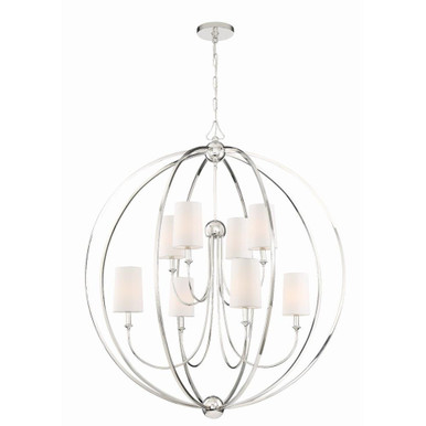 Sylvan Eight Light 2 Tier Chandelier With Silk Fabric Shades by Crystorama - 2246-pn