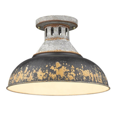 Kinsley 1 Light 14 Inch Wide Semi Flush Mount by Golden - 0865-SF