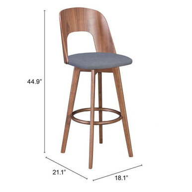 Anton BarStool Set 44.9 Inch Tall and 18.1 Inch Wide by Zuo Modern - 101019