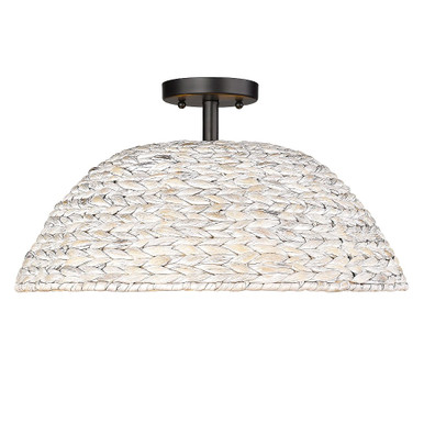 Rue 3 Light 18.75 Inch Wide Semi Flush Mount by Golden - 1081-SF